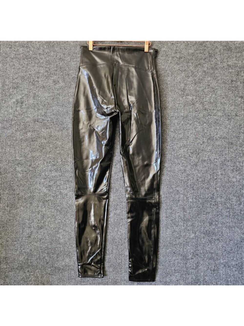 SPANX Skinny High Rise Faux leather Leggings Black pants sz L Large 20301T - Picture 3 of 7